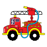 tűzoltóautó tűzoltó óvodai jel